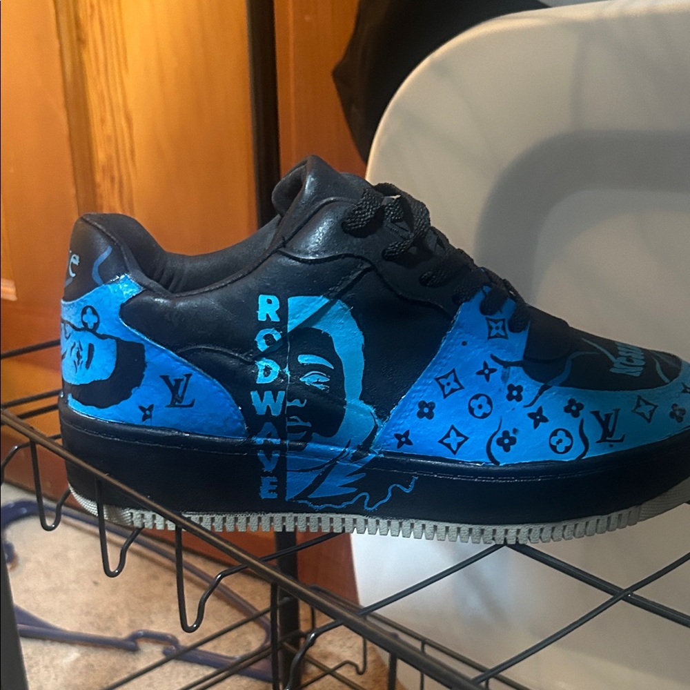 Kids Blue and Black Sneakers